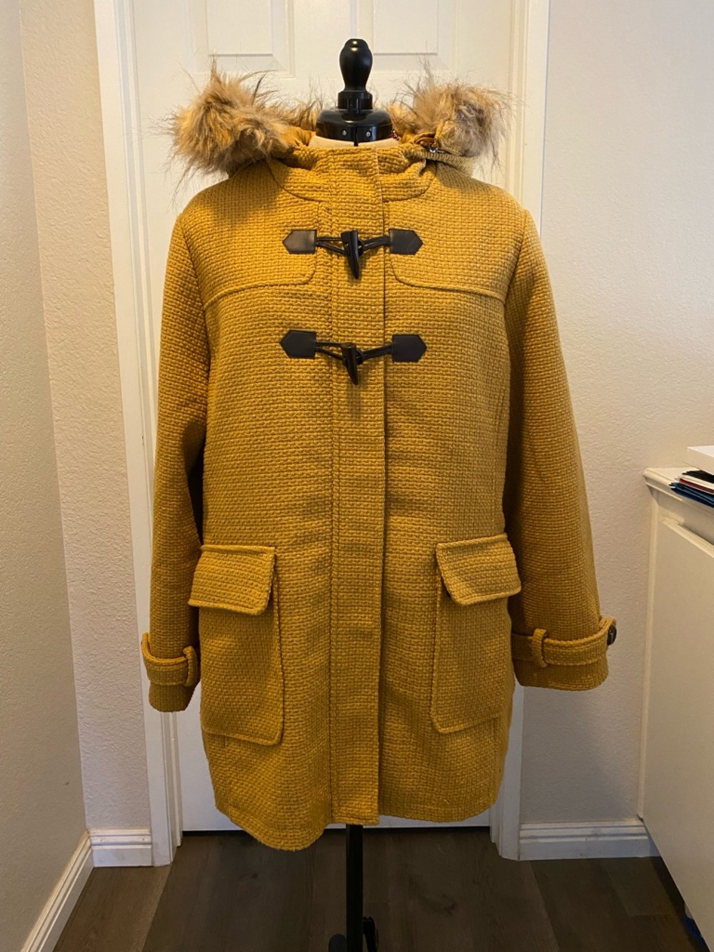 Madden Girl Waffle-Weave Hooded Coat 1X